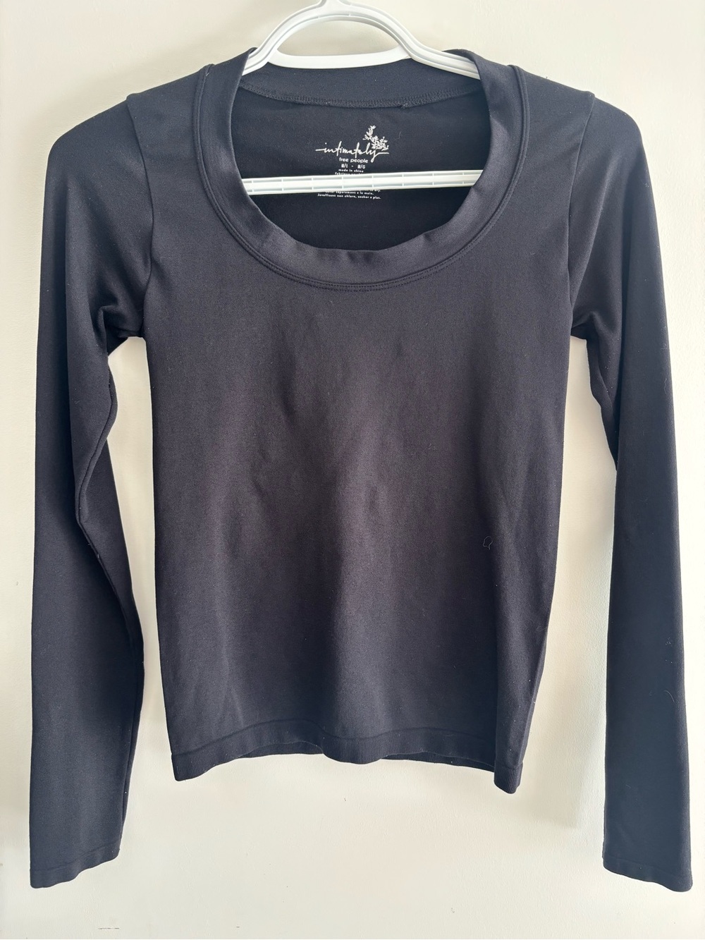 Black Long Sleeve Scoop Neck Tee by Free People